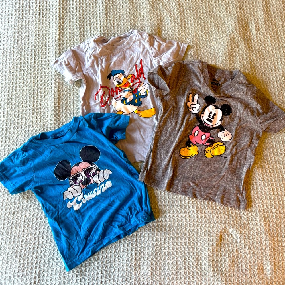 Disney Blue and Gray Short Sleeve Tees